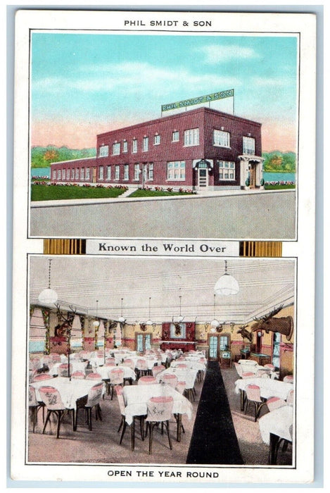 Phil Smidt & Son Restaurant Open The Year Round Richmond IN Dual View Postcard