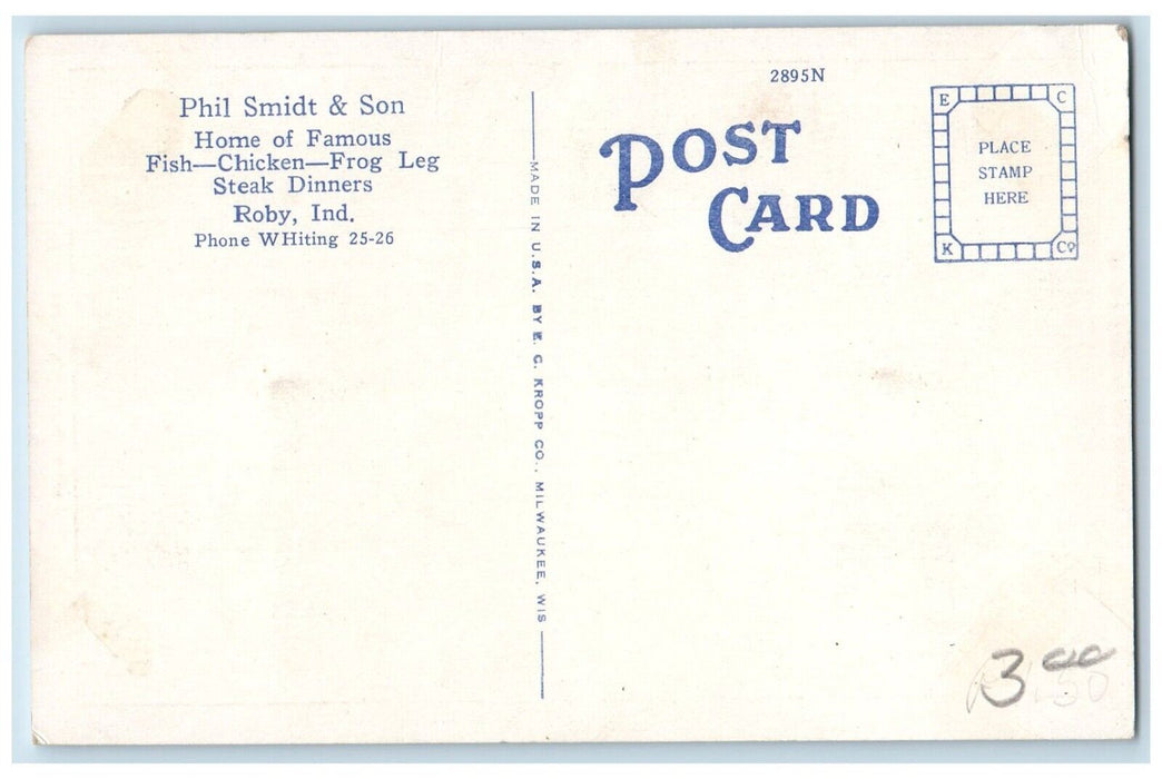Phil Smidt & Son Restaurant Open The Year Round Richmond IN Dual View Postcard