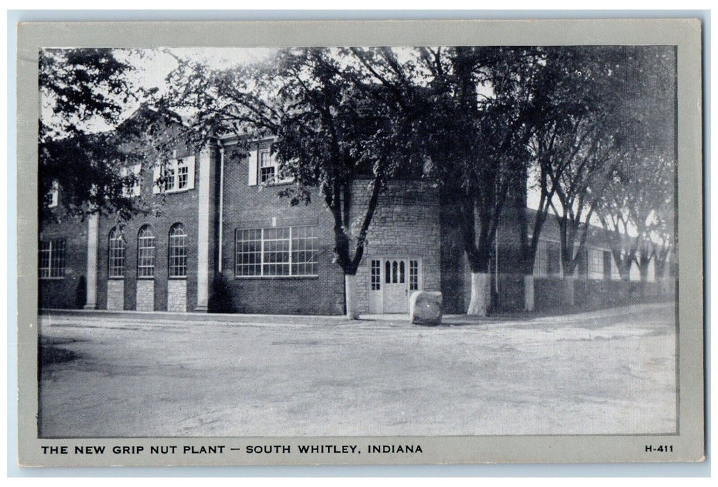 c1930's The New Grip Nut Plant South Whitley Indiana IN Vintage Postcard