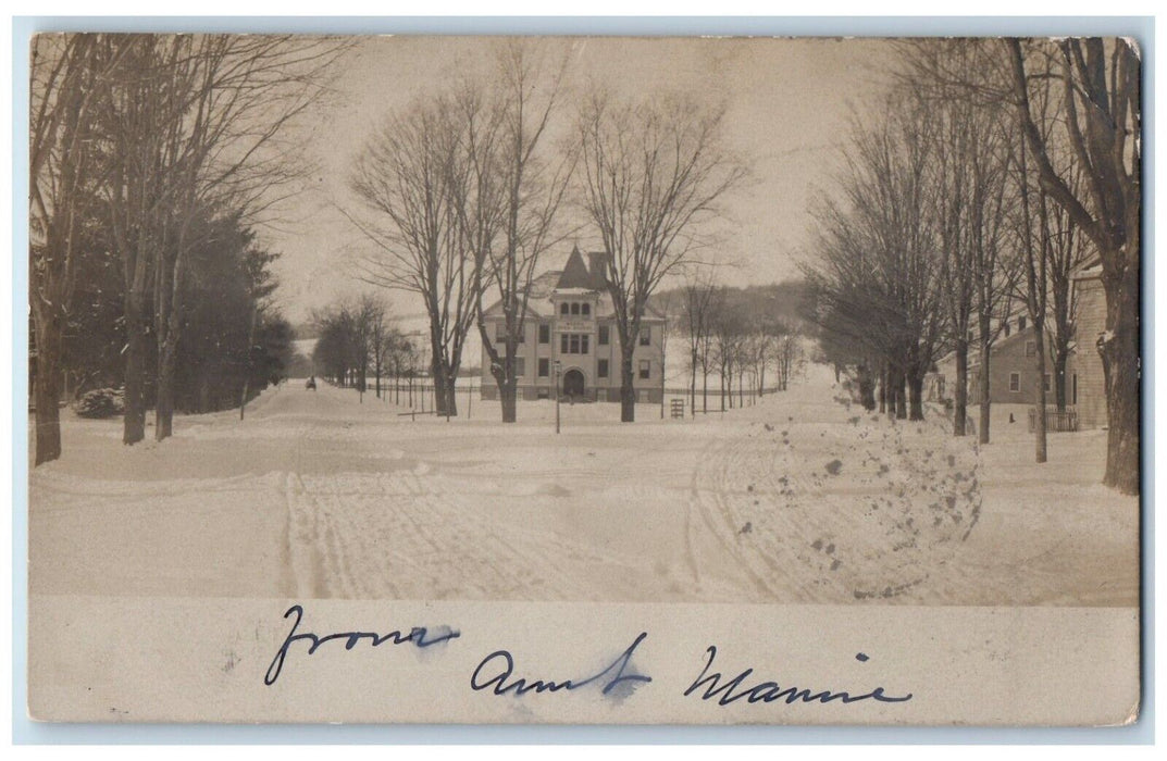 1904 Morris High School View Chenango County New York NY RPPC Photo Postcard