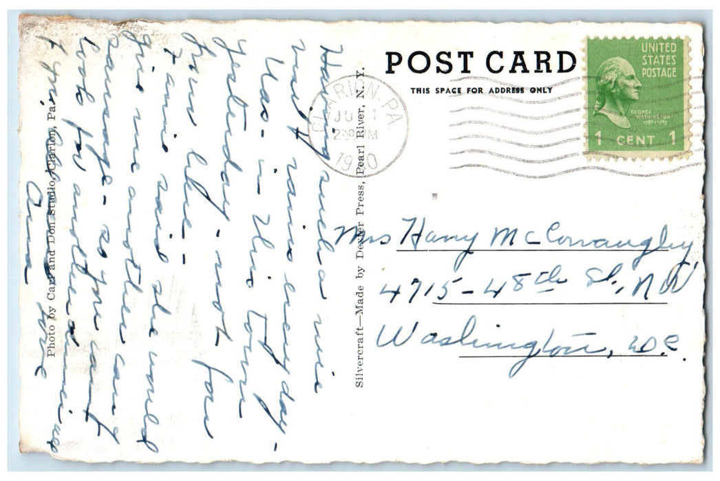 1940 Campus Entrance to the Clarion State Teachers College Clarion PA Postcard