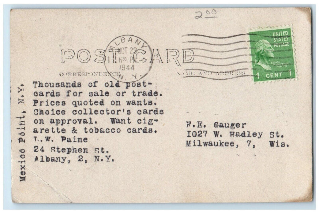 1944 Lake Forest View Boats Dock Auburn New York NY RPPC Photo Postcard