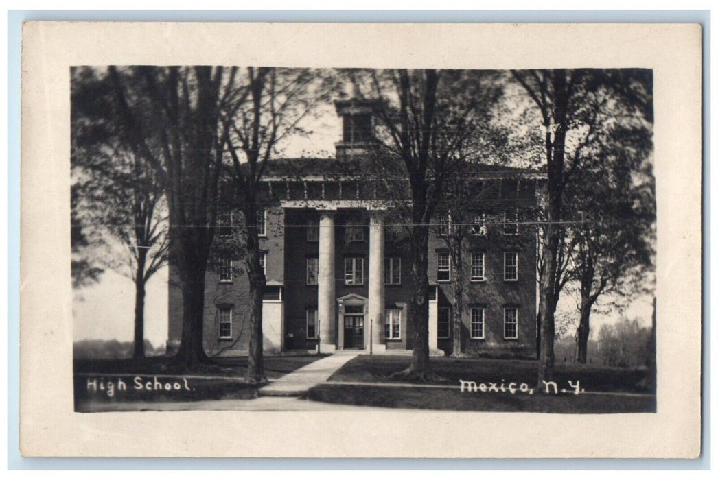 c1907 High School Building View Oswego County Mexico NY RPPC Photo Postcard