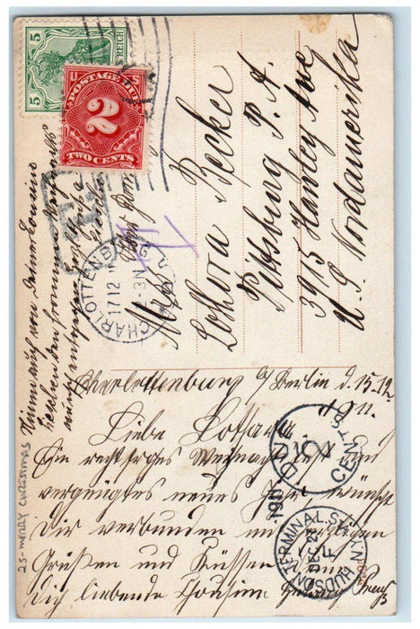 c1910's Merry Christmas Mother And Daughter RPPC Photo Posted Antique Postcard