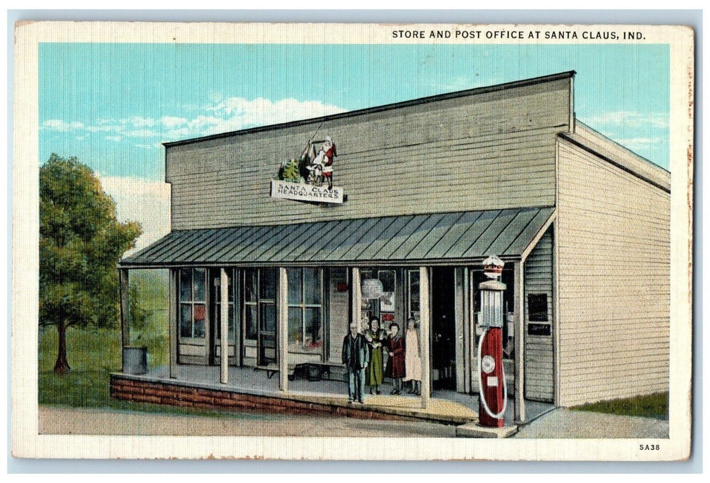 c1910's Store And Post Office Headquarters Santa Claus Indiana IN Postcard
