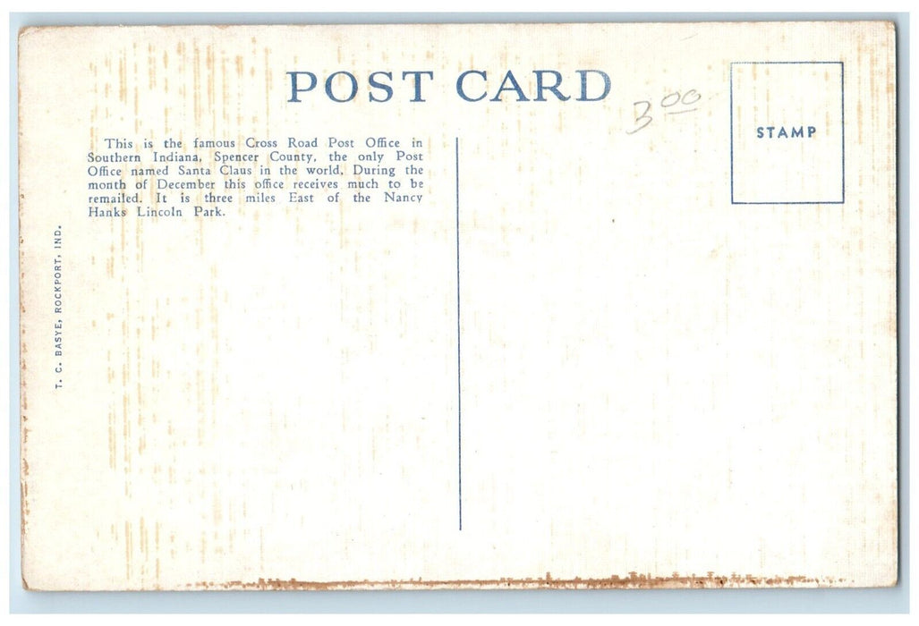c1910's Store And Post Office Headquarters Santa Claus Indiana IN Postcard