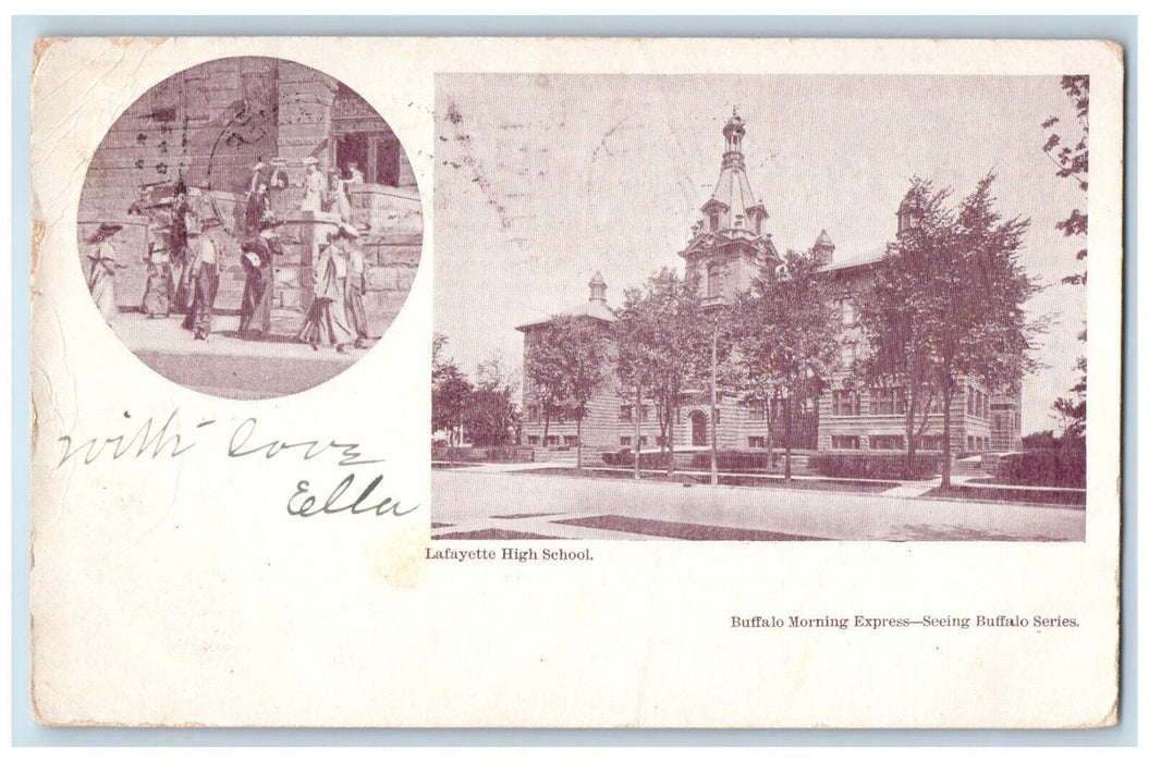 1907 Lafayette High School Buffalo New York NY Buffalo Morning Express Postcard