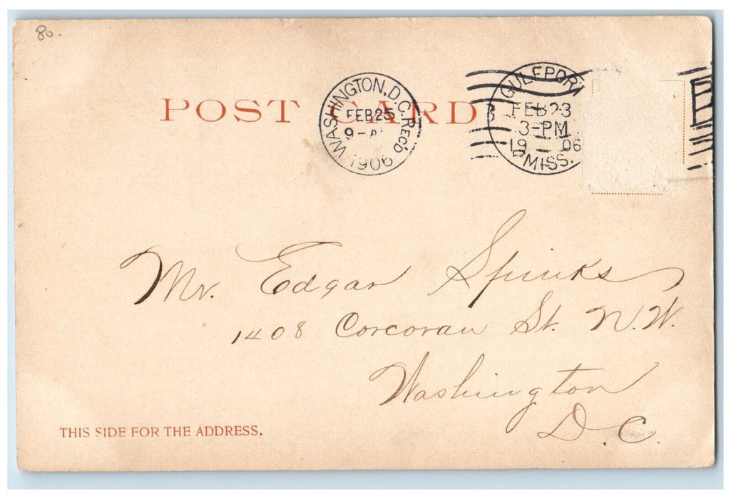 1906 Regatta At Gulfport Mississippi MS, Sailing Boat Scene Antique Postcard