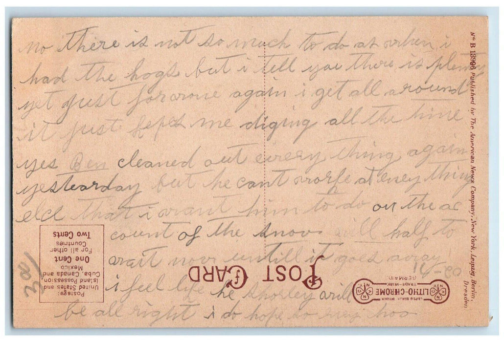 c1910's A Street Building Scene Richmond Indiana IN Posted Antique Postcard