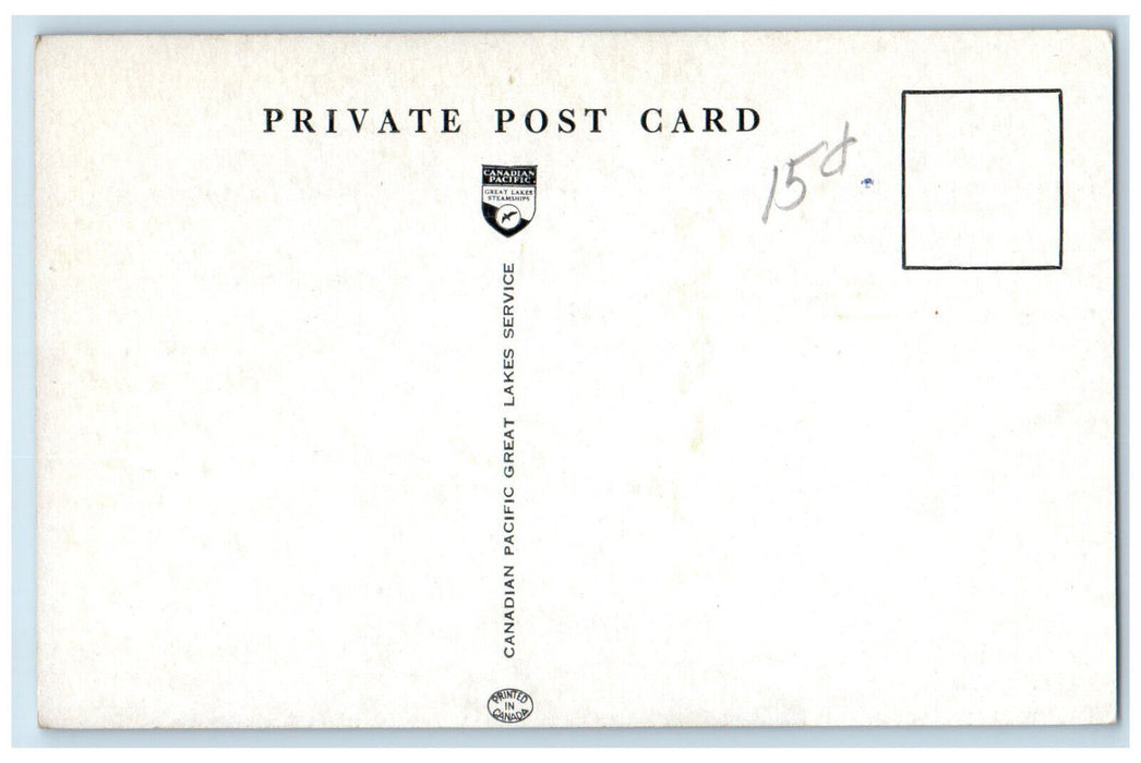 c1910 Canadian Pacific Great Lakes Steamer Sault Ste Marie Canada Postcard
