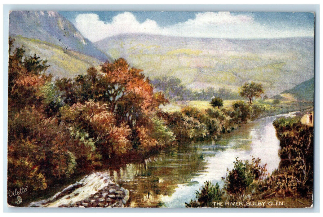 1906 The River Sulby Glen (The Manx Switzerland) Oilette Tuck Art Postcard