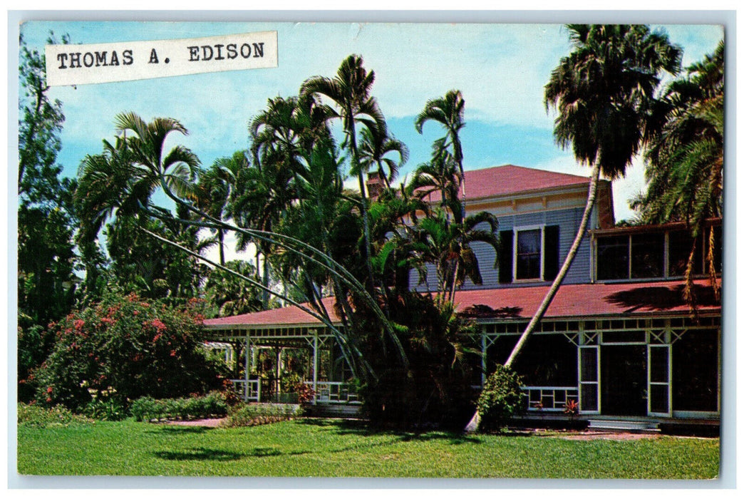 1964 Thomas A. Edison's Winter Home Fort Myers Florida FL Posted Postcard