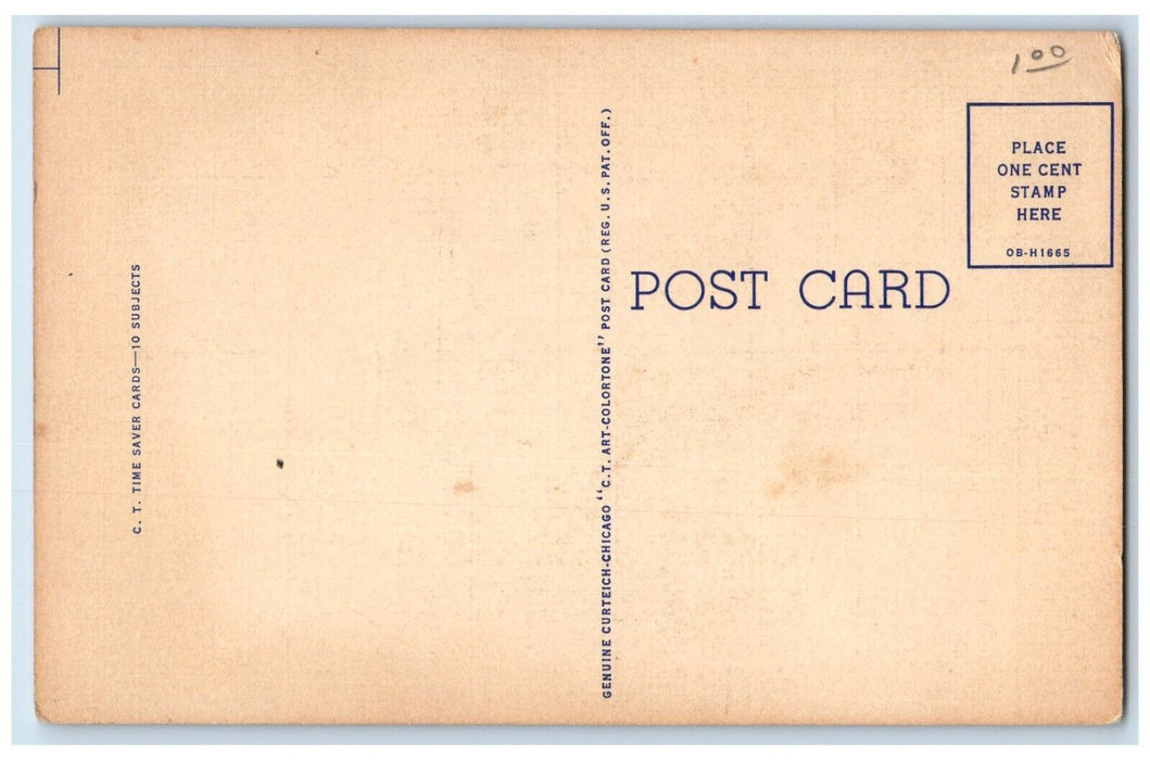 c1930's Greetings From Warsaw Indiana IN Correspondence Checklist Postcard