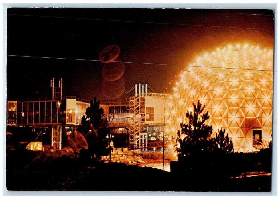 1971 Night View Cinesphere Ontario Place Dome Theatre Toronto Canada CA Postcard