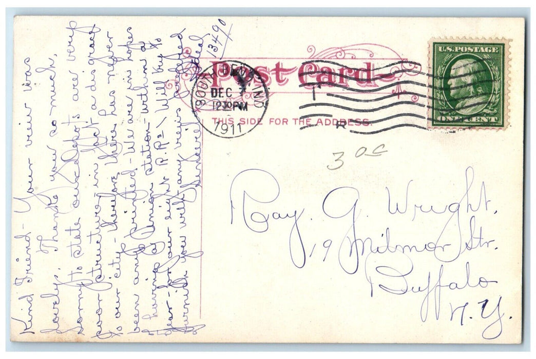 1911 Tippecanoe Place Building South Bend Indiana IN Posted Antique Postcard
