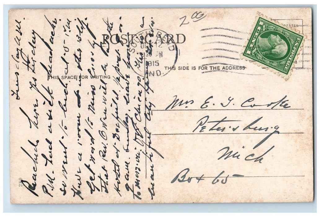 1915 YMCA Showing The New Boys Building South Bend Indiana IN Antique Postcard