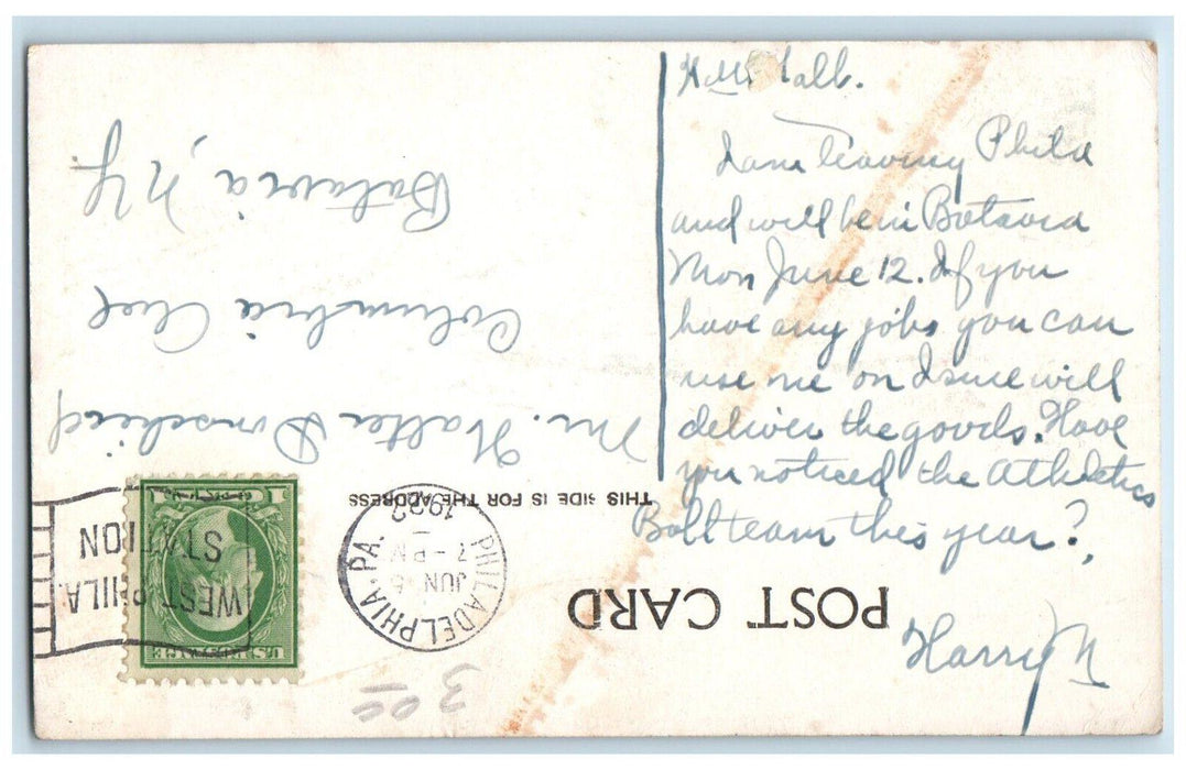 1922 Oliver Chilled Plow Works Factory RR Train South Bend Indiana IN Postcard