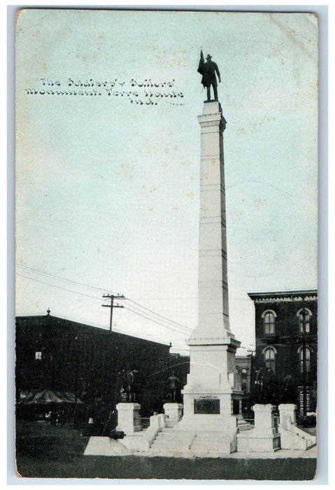 1910 The Soldier's Sailors Monument Terre Haute Indiana IN Antique Postcard