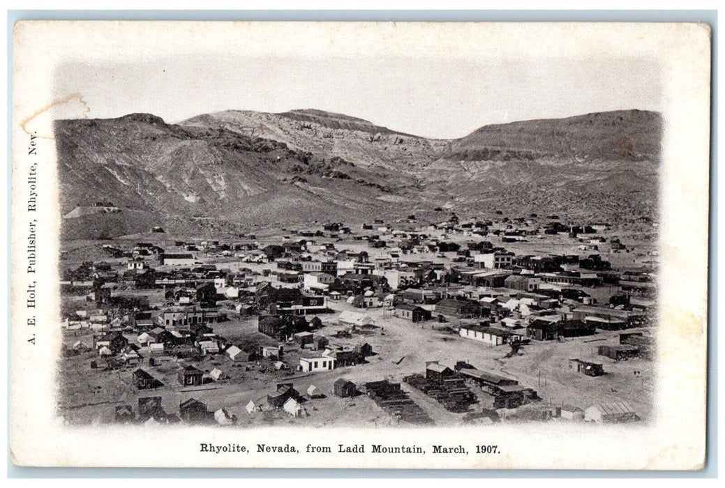 c1910's Bird's Eye View Rhyolite Nevada From Ladd Mountain Antique Postcard