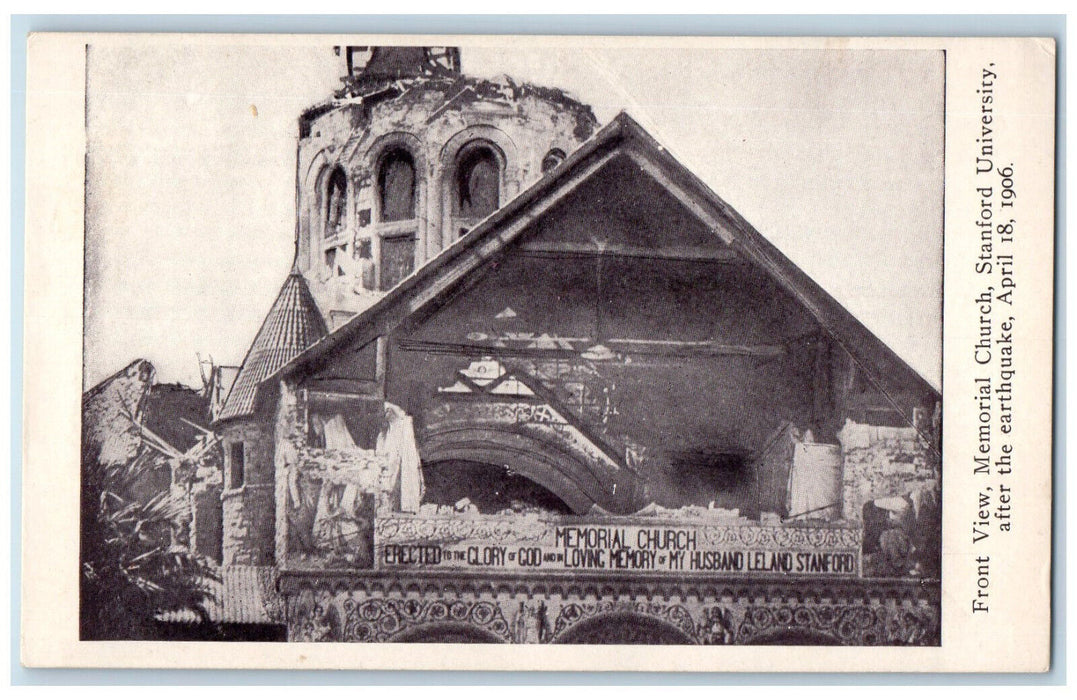 1906 Front View Memorial Church Stanford University California CA Postcard