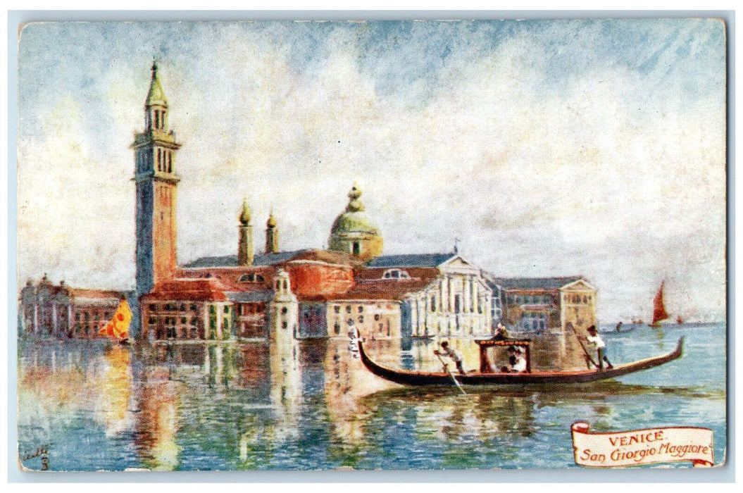 c1910 Venice San Giorgio Maggiore Italy Unposted Oilette Tuck Art Postcard