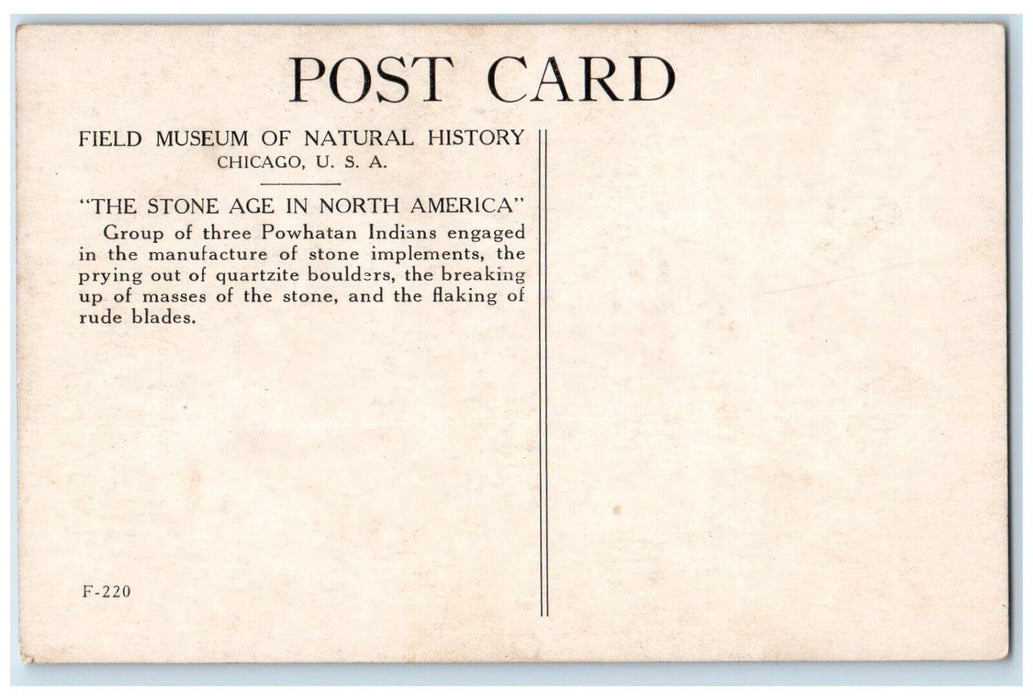 Field Museum Of Natural History Three Powhatan Indians Chicago IL Postcard