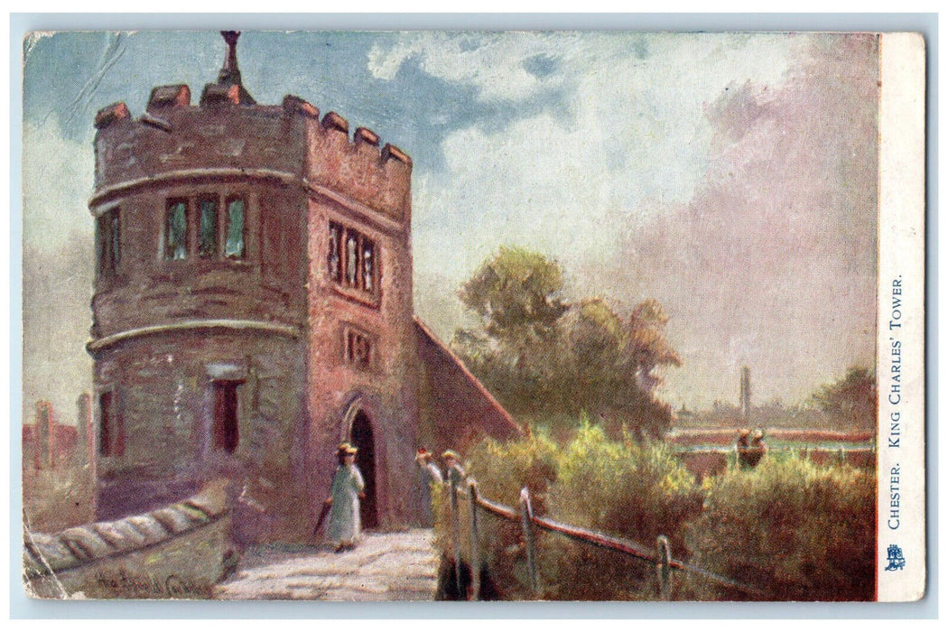 1904 Chester King Charles Tower England Unposted Oilette Tuck Art Postcard