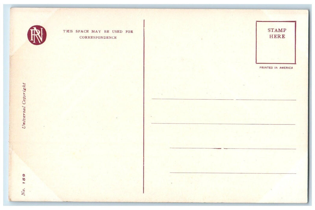 c1910's Sweet Couple Romance Checking In The Honeymoon Newman Antique Postcard