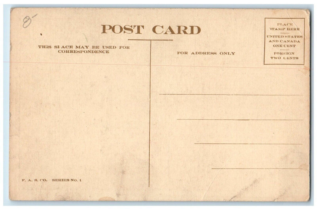 c1910's Sweet Couple Romance A Problem Of Income Calculation Antique Postcard