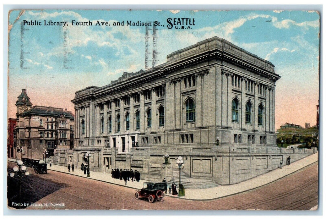 1919 Public Library Fourth Avenue Madison Road St. Seattle Washington Postcard