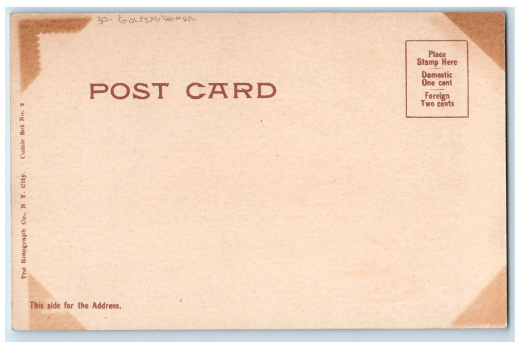 c1905 Man Golfing Humor Flohri Rotograph Unposted Antique Postcard