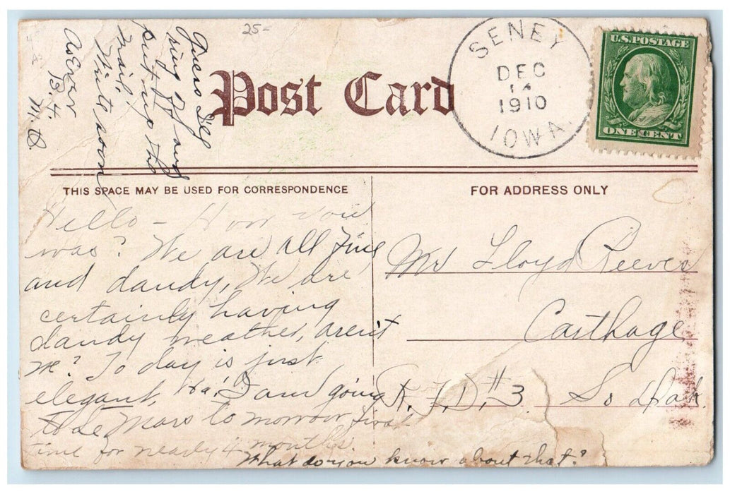 1910 Anthropomorphic Frog Don't Laugh At A Lover Seney Iowa IA Antique Postcard