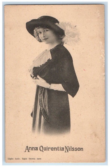 Anna Quirentia Nilsson Actress Theater Vaudeville Advertising Antique Postcard