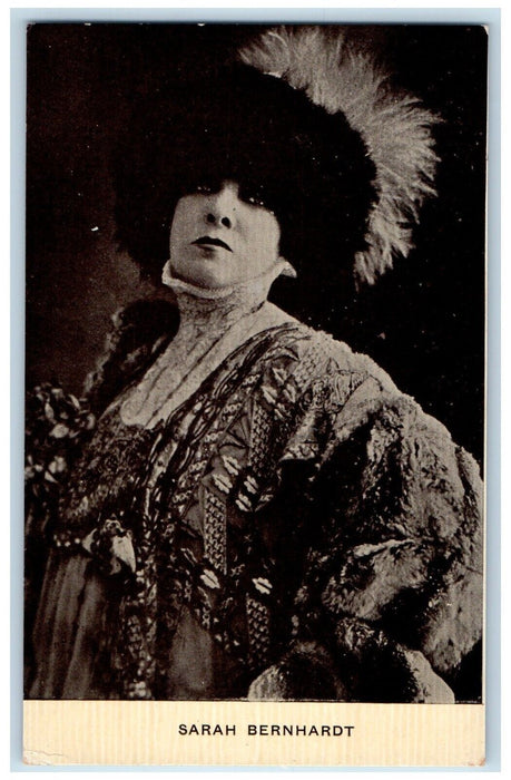 Sarah Bernhardt Actress Bijou Theater Vaudeville Advertising Ware MA Postcard