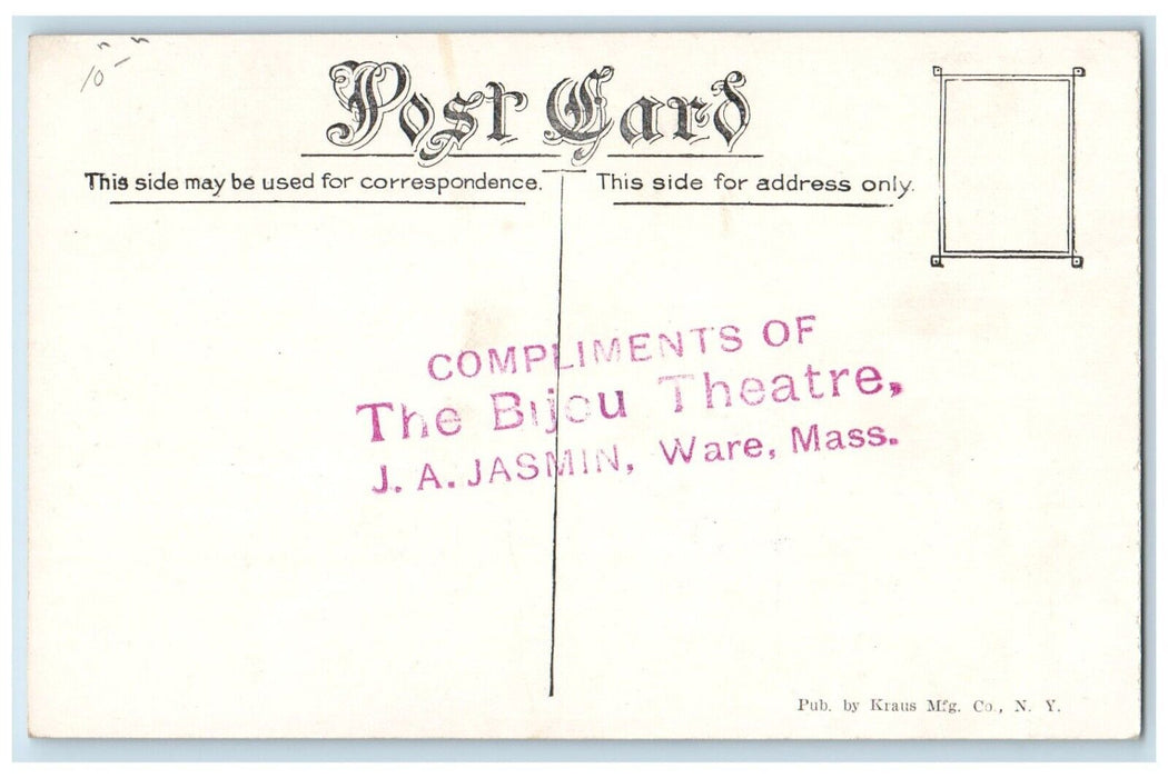 Lottie Briscoe Actress Bijou Theater Vaudeville Advertising Ware MA Postcard