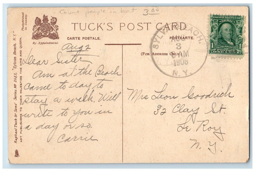 1908 Wood River And Bridge Sylvan Beach New York NY Tuck's Antique Postcard