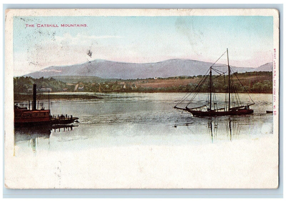 1905 View Of The Catskill Mountains NY, Boats Madison NJ Posted Antique Postcard