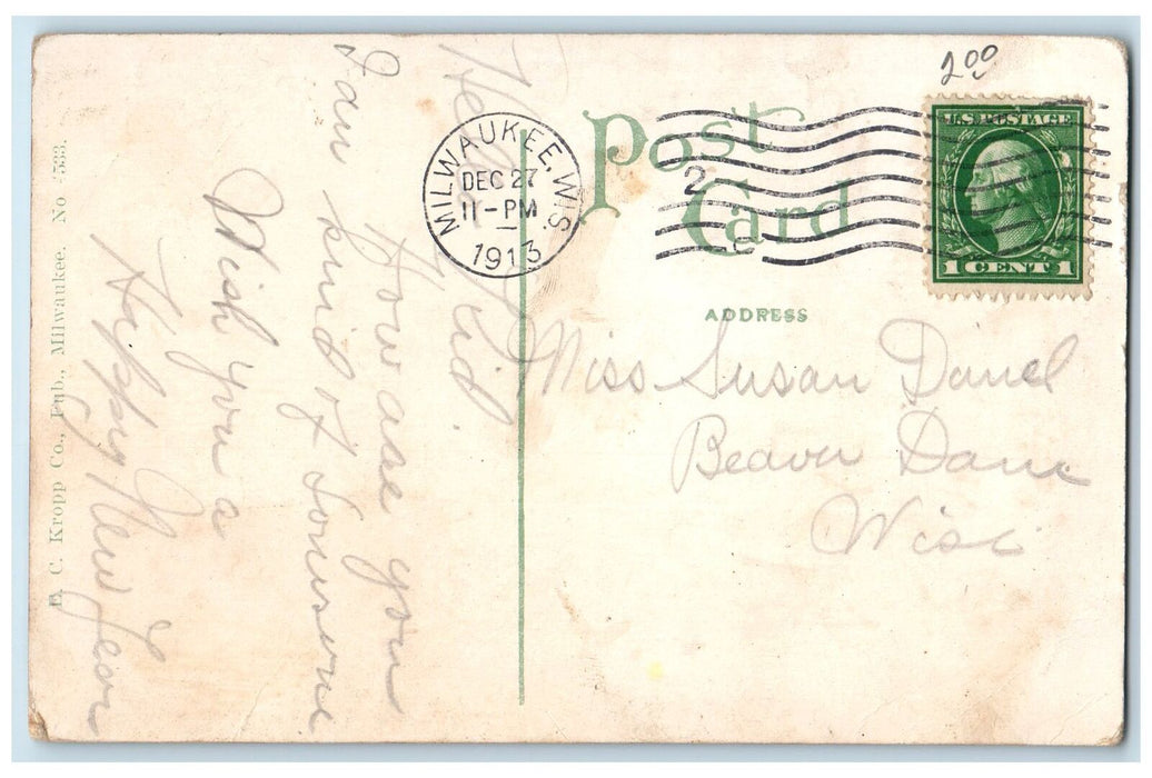 1913 View Of Marquette University & Gesu Church Milwaukee Wisconsin WI Postcard