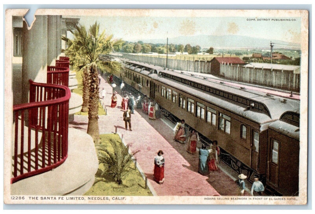 The Santa Fe Limited Needles California CA, In Front Of Garces Hotel Postcard