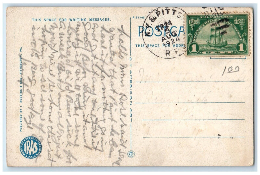 1924 Kittaning Point Station Horse Shoe Curve Showing Penna Altoona PA Postcard