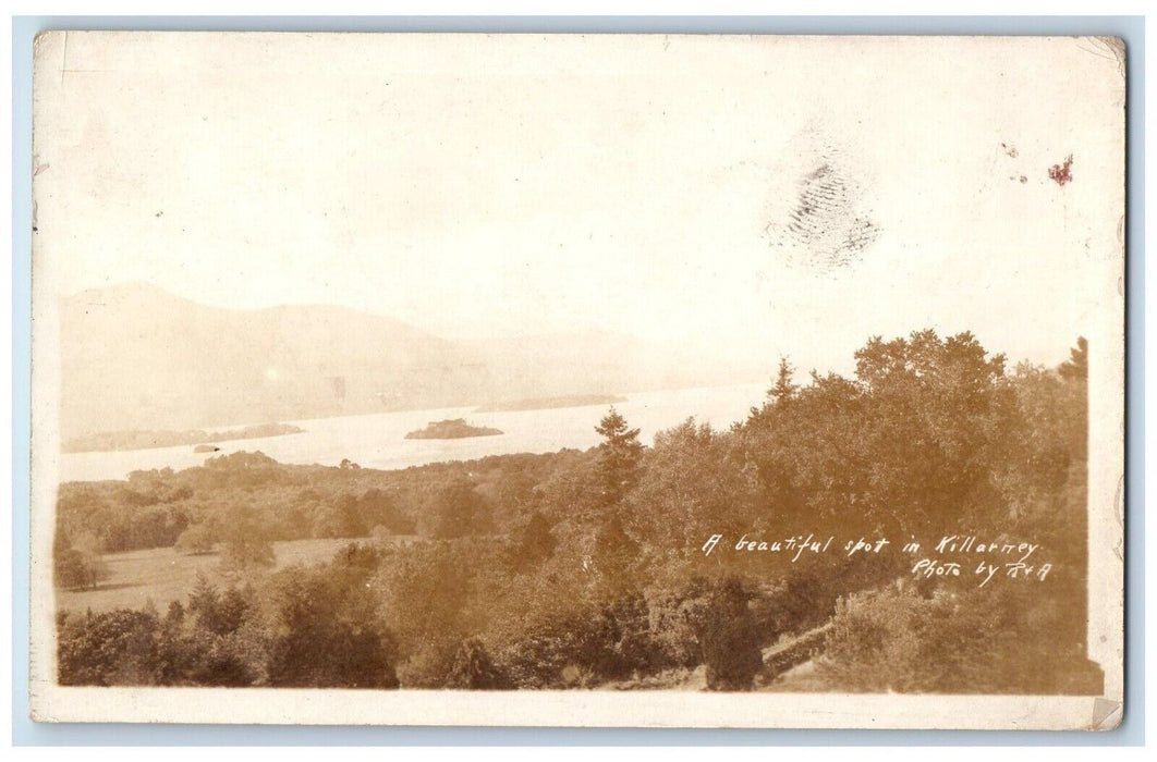 c1920's Lough Leane Beautiful View Kerry Killarney Ireland RPPC Photo Postcard