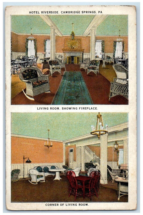 1937 Hotel Riverside Cambridge Springs Pennsylvania PA, Multiview Postcard