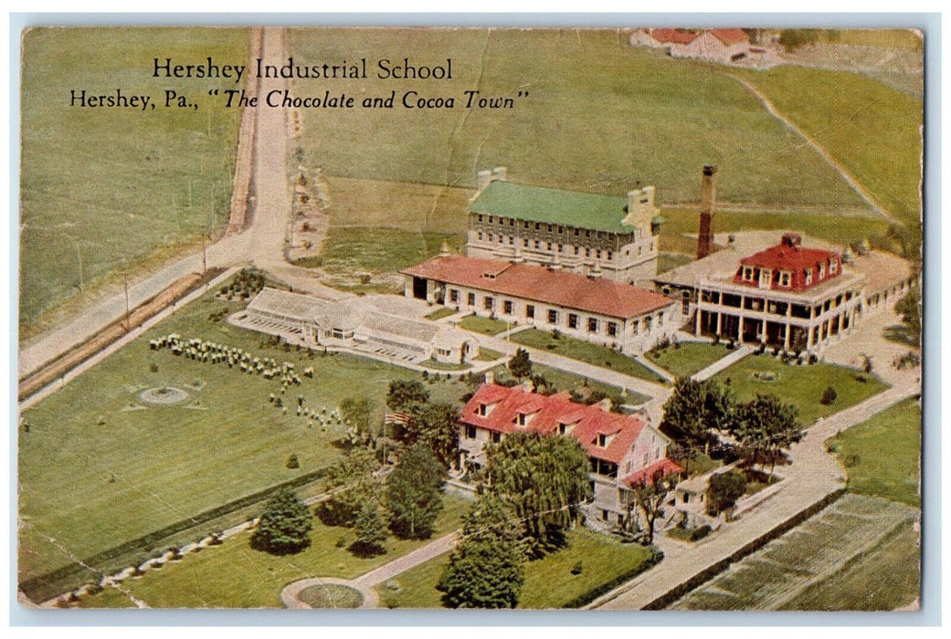 1929 Bird's Eye View Hershey Industrial School Hershey Pennsylvania PA Postcard