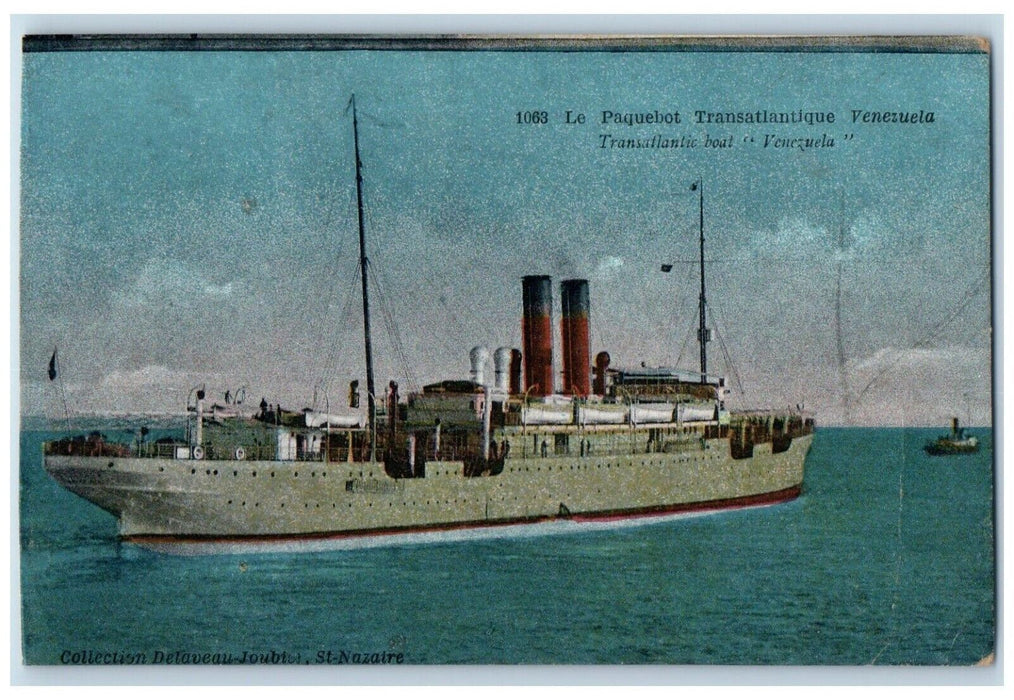 c1910's Le Paquebot Transatlantique Venezuela Steamer Ship Antique Postcard