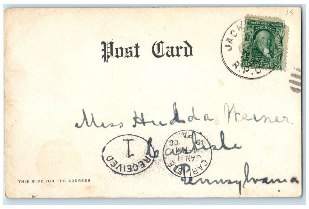 1906 P. & O. S. S. Co's Steamship Halifax At Sea Carlisle PA RPO Postcard