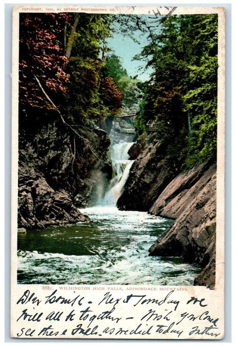 1905 Wilmington High Falls Adirondack Mountains New York NY, Waterfalls Postcard