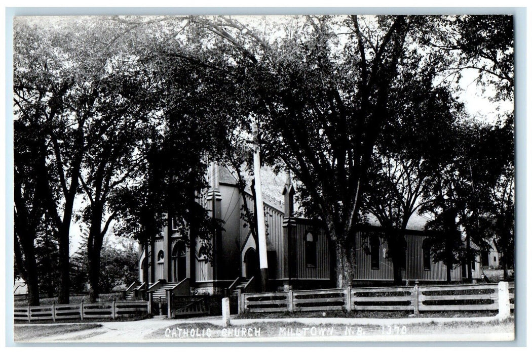 c1950's Catholic Church Milltown New Brunswick Canada RPPC Photo Postcard