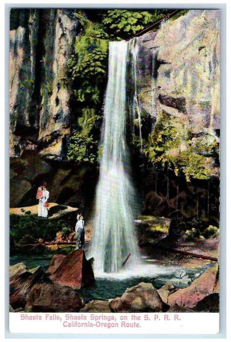 Shasta Falls, Shasta Springs S.P.R.R. California CA Oregon OR Route Postcard