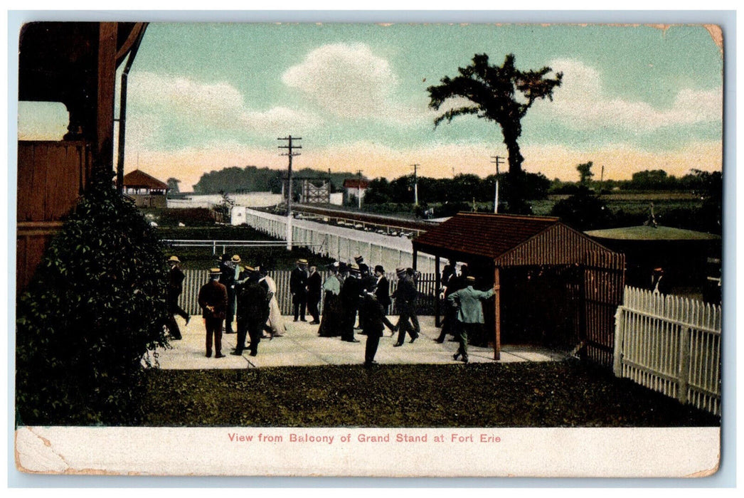 c1905 View from Balcony of Grand Stand at Fort Erie Ontario Canada Postcard
