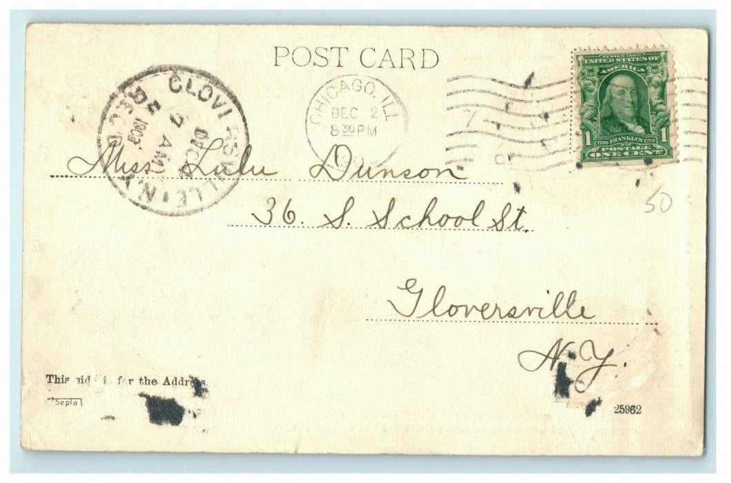 1903 Rock Island Elevator on Chicago River Illinois IL Posted Antique Postcard